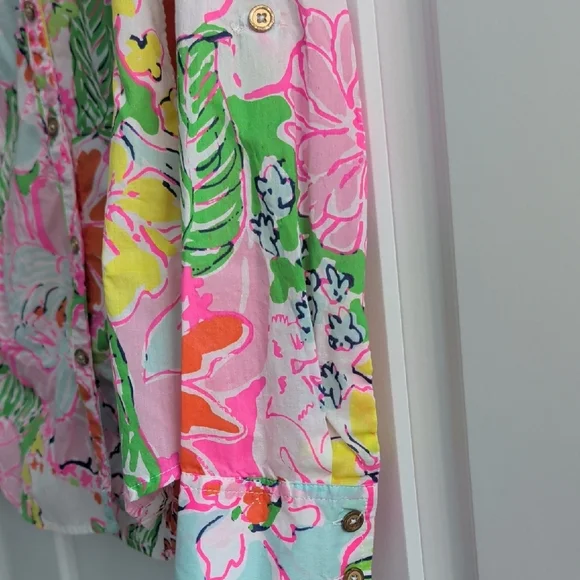 Lilly Pulitzer Green and Pink Blouse - Picture 3 of 6